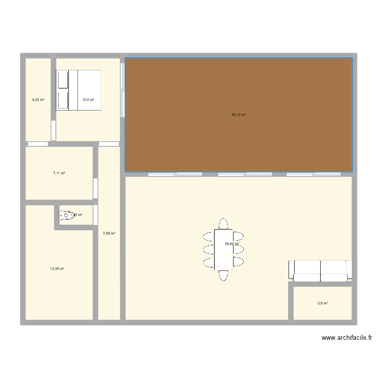 Mob. Plan de 9 pièces et 157 m2