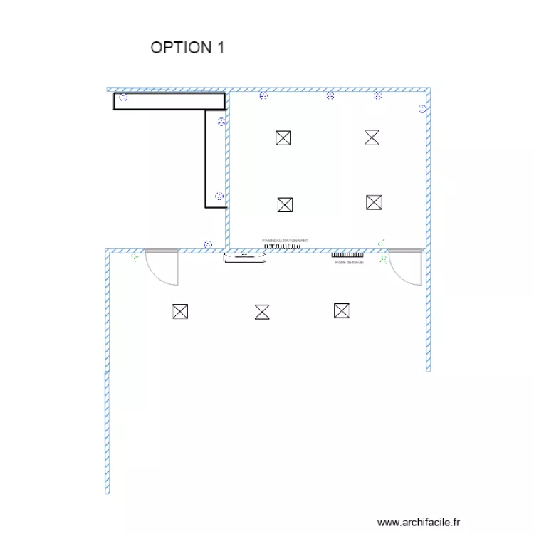 GREFFE ET  CUISINE . Plan de 