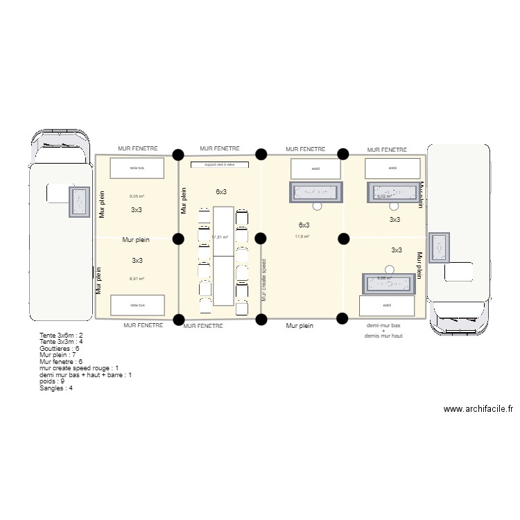 granichen. Plan de 6 pièces et 71 m2