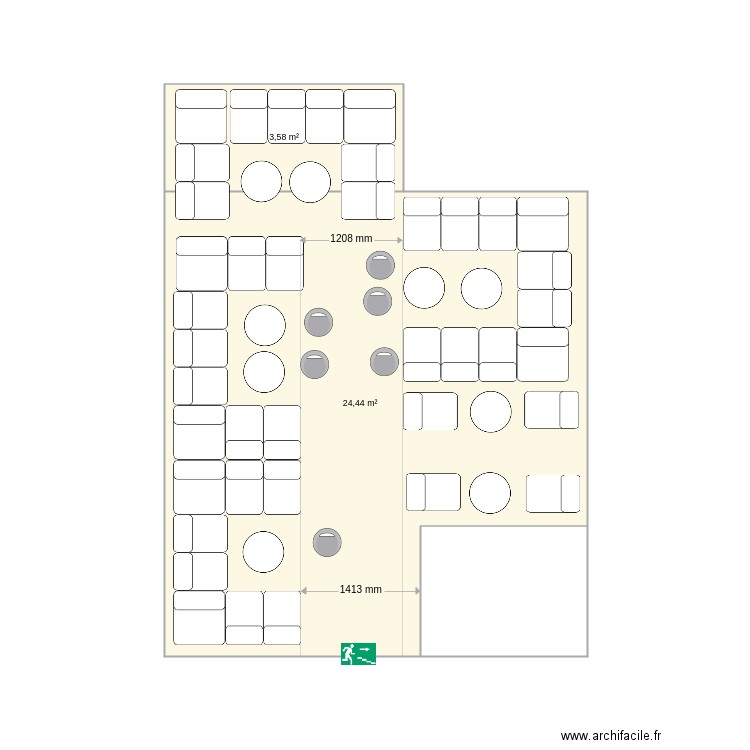 implantation2. Plan de 3 pièces et 31 m2