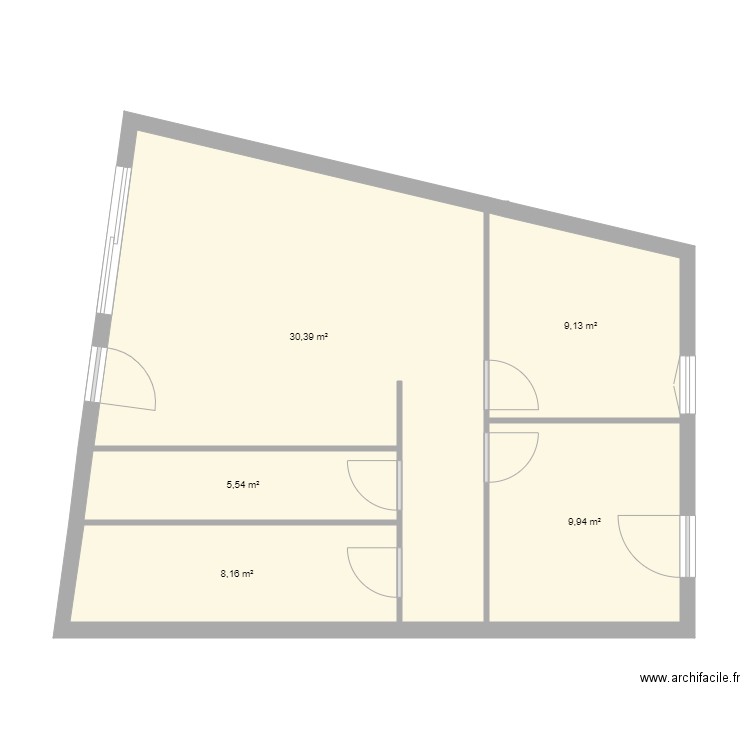 seb maison 4 test 1. Plan de 5 pièces et 63 m2