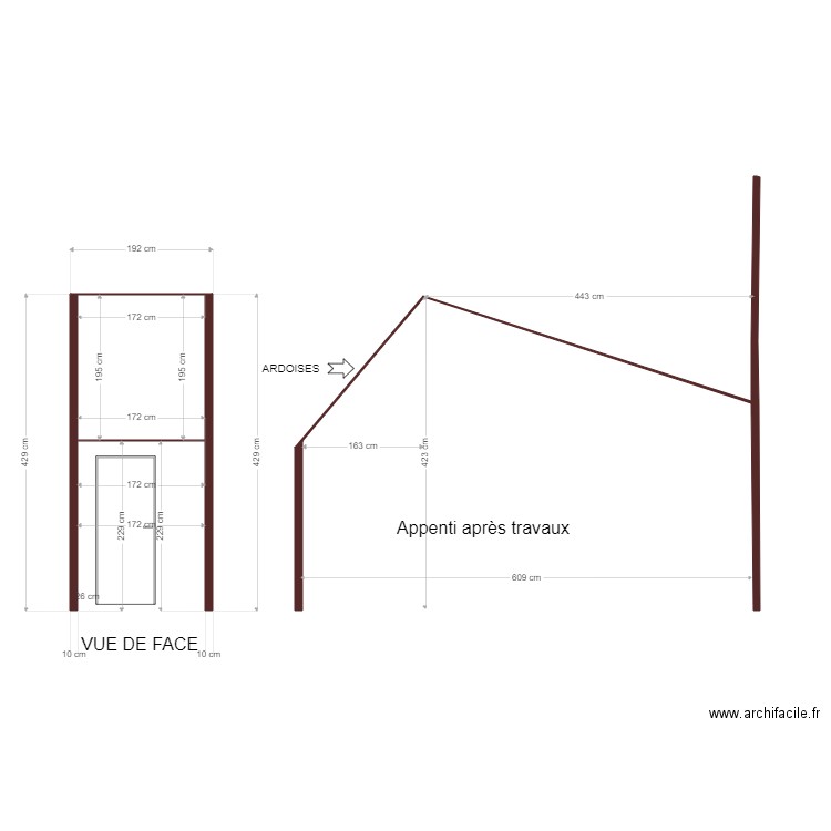 APPENTI APRES TRAVAUX MOD. Plan de 1 pièce et 3 m2