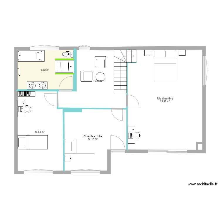 maison étage. Plan de 0 pièce et 0 m2