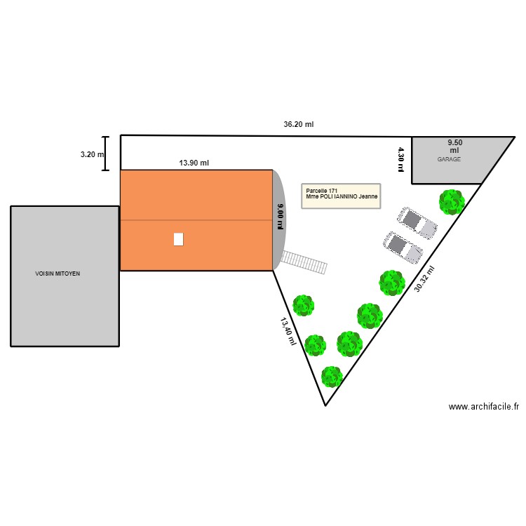 PLAN DE MASSE POLI EXISTANT. Plan de 4 pièces et 493 m2