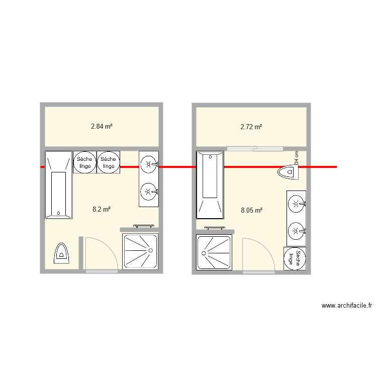 salle de bain. Plan de 0 pièce et 0 m2