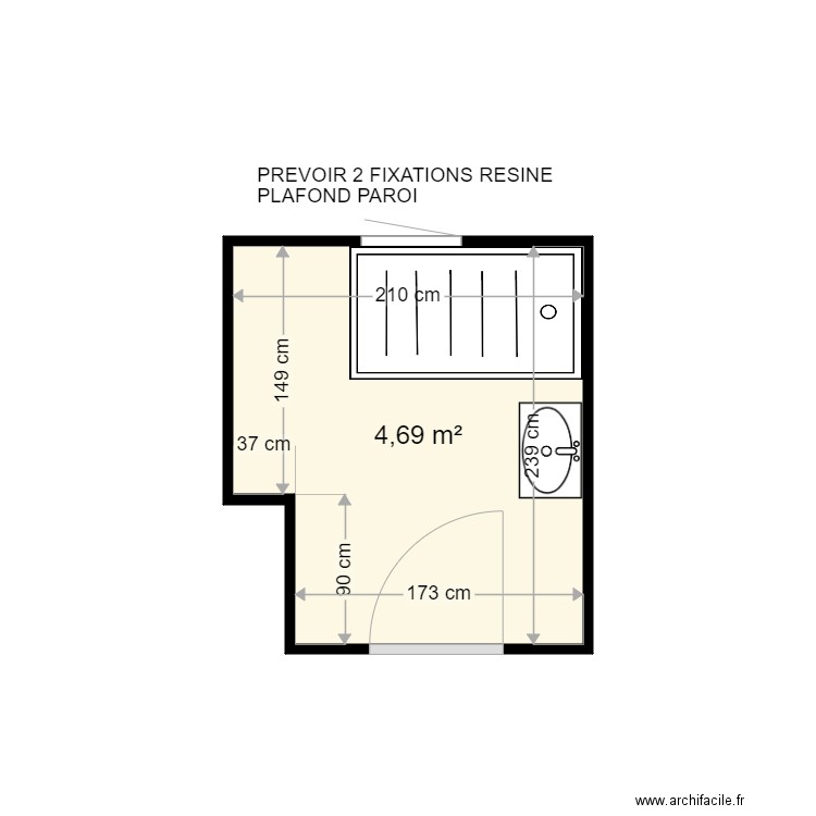 CUVELIER GHISLAINE . Plan de 1 pièce et 5 m2