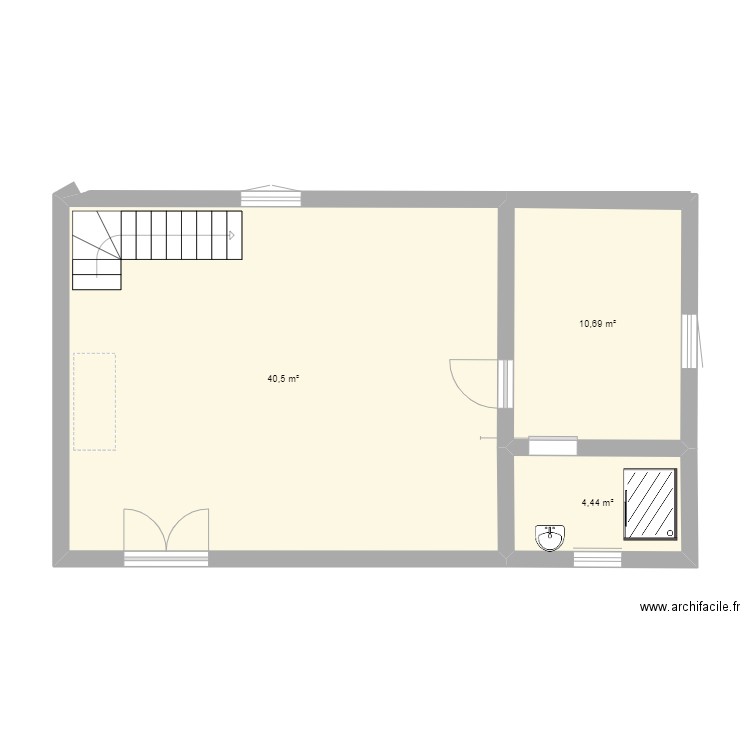 maison projet. Plan de 3 pièces et 56 m2