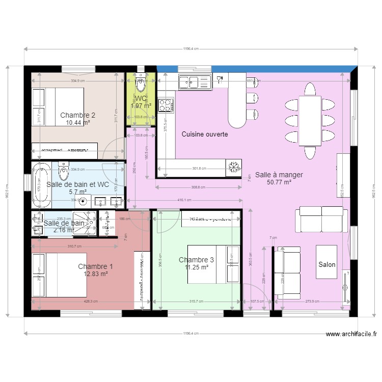 MAISON JR. Plan de 7 pièces et 95 m2