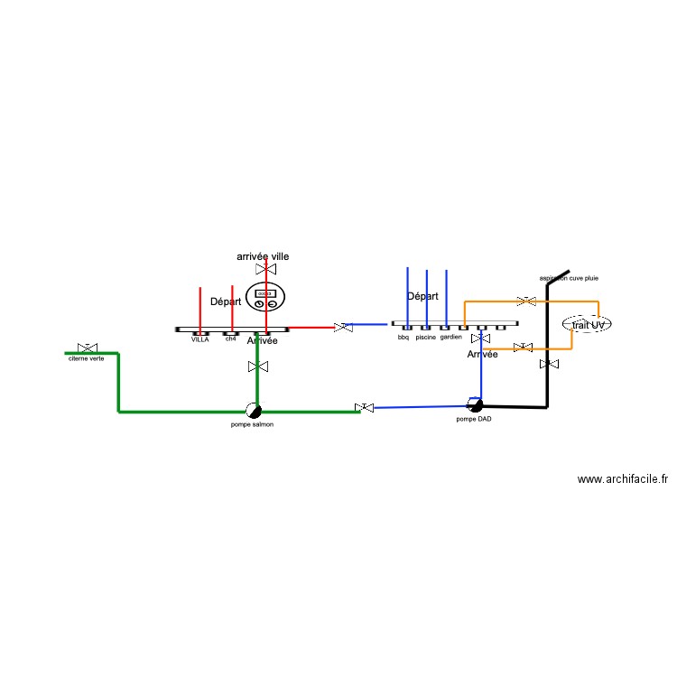  Schéma Plomberie MIRABELLE. Plan de 0 pièce et 0 m2