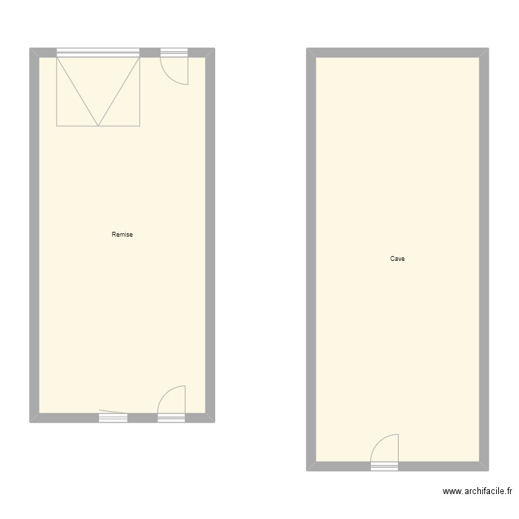 Croquis KOBI Cave et Remise.. Plan de 2 pièces et 105 m2