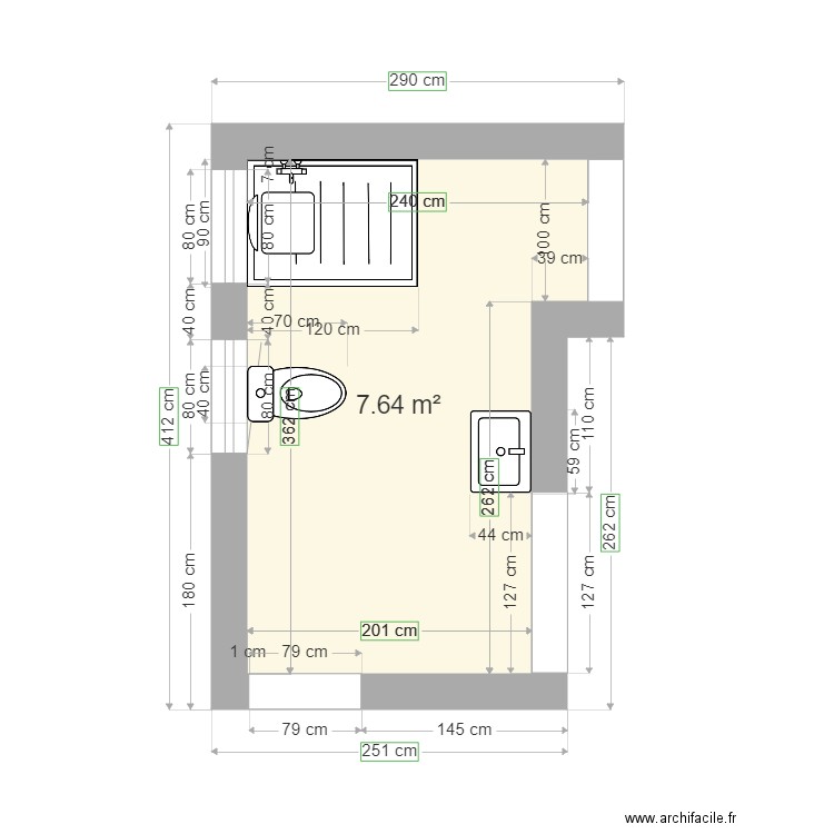 TROIANI 1. Plan de 1 pièce et 8 m2