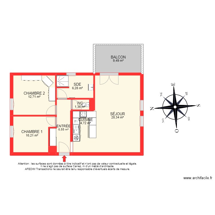 BI 12883. Plan de 11 pièces et 95 m2