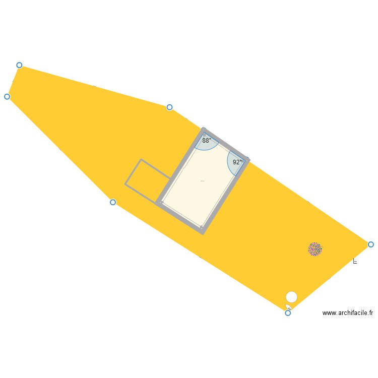 Jardin. Plan de 1 pièce et 83 m2