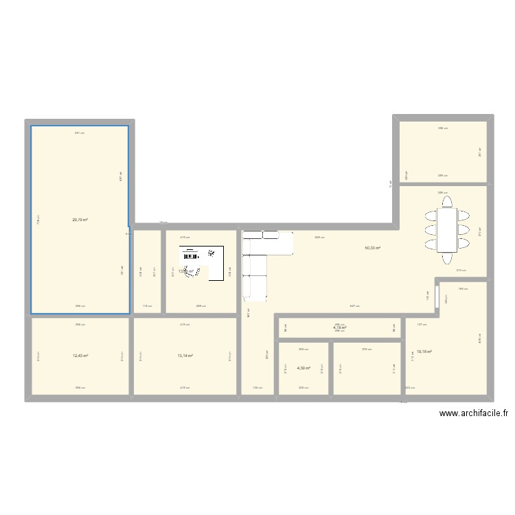 cari1. Plan de 8 pièces et 147 m2