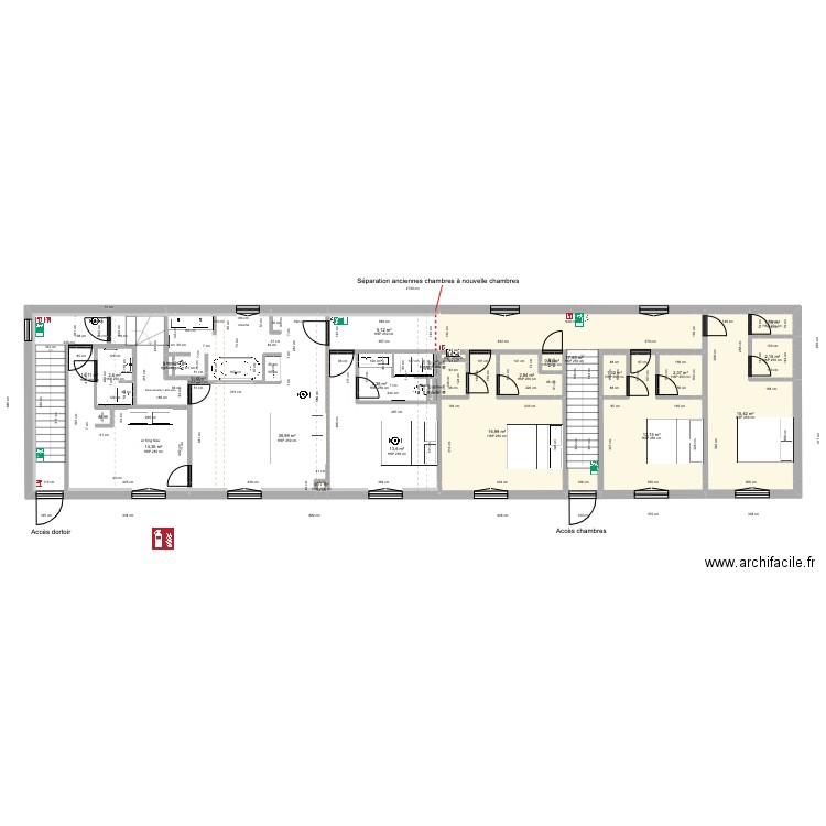 N+1 Grand Caugy. Plan de 23 pièces et 159 m2