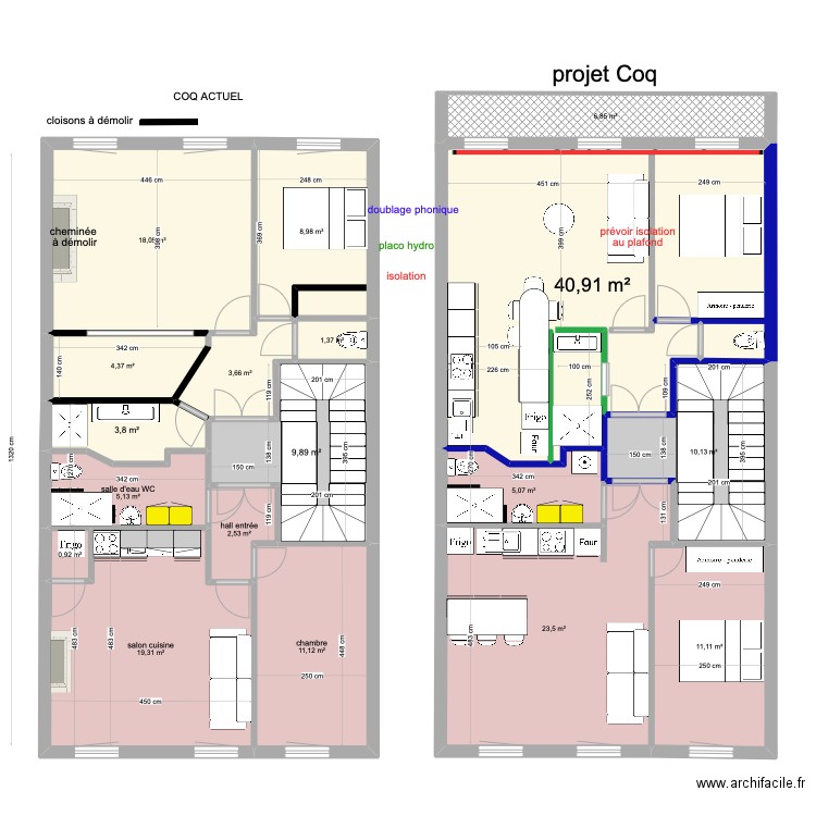 1er étage Coq 2. Plan de 0 pièce et 0 m2