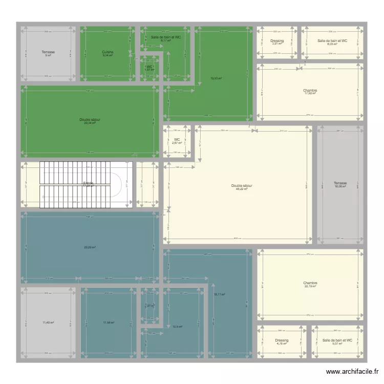 400 m2 Rplus2. Plan de 