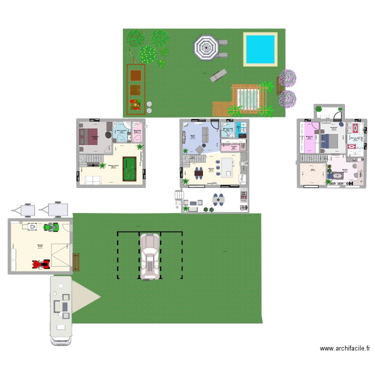 Maison 2022_plan 2. Plan de 16 pièces et 171 m2
