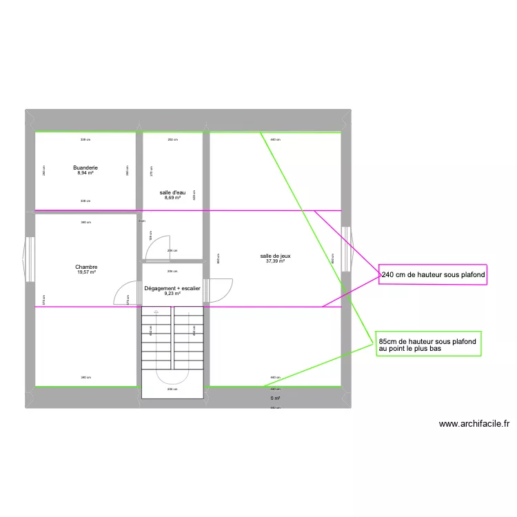 plan maison étage cote sous pente. Plan de plan maison étage cote sous pente. Plan de