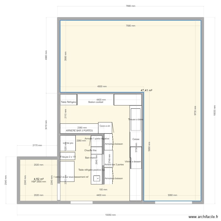 SAVARY. Plan de 3 pièces et 77 m2