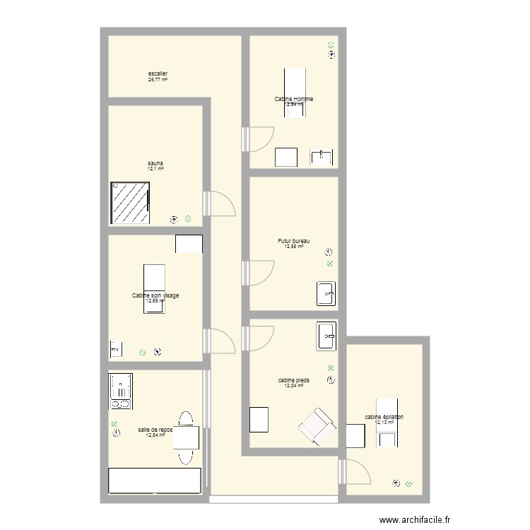 plan 2. Plan de 8 pièces et 112 m2