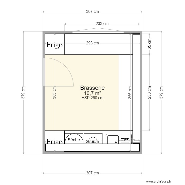 Fabrika Zout. Plan de 1 pièce et 11 m2