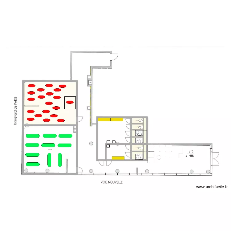 salle marseille. Plan de 10  et 133 m²