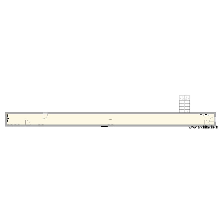 classe1. Plan de 1 pièce et 62 m2