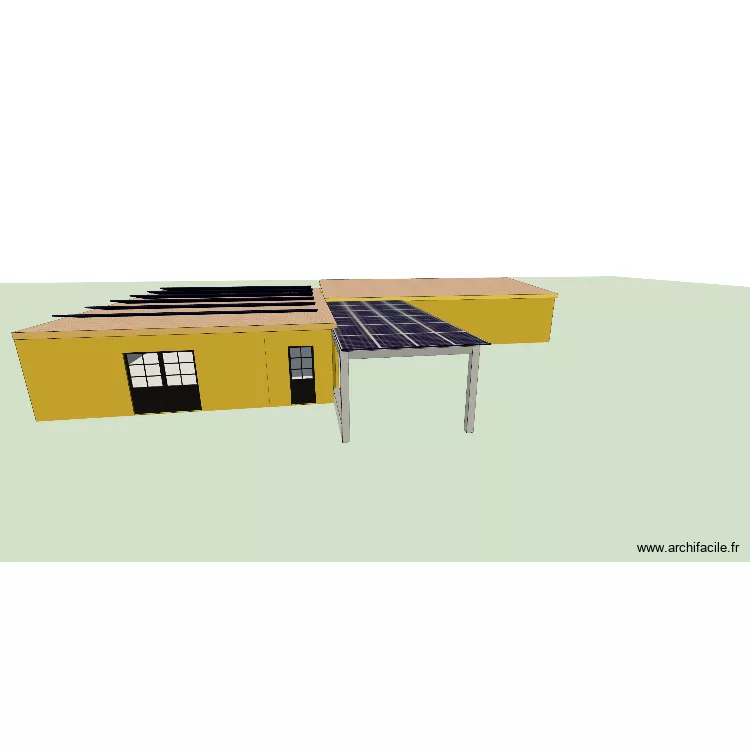 Local rangement avec toit. Plan de 3  et 171 m²