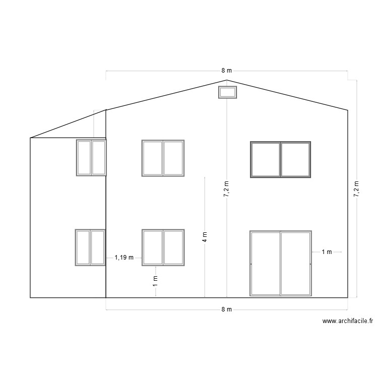 apres travaux face arriere. Plan de 0 pièce et 0 m2