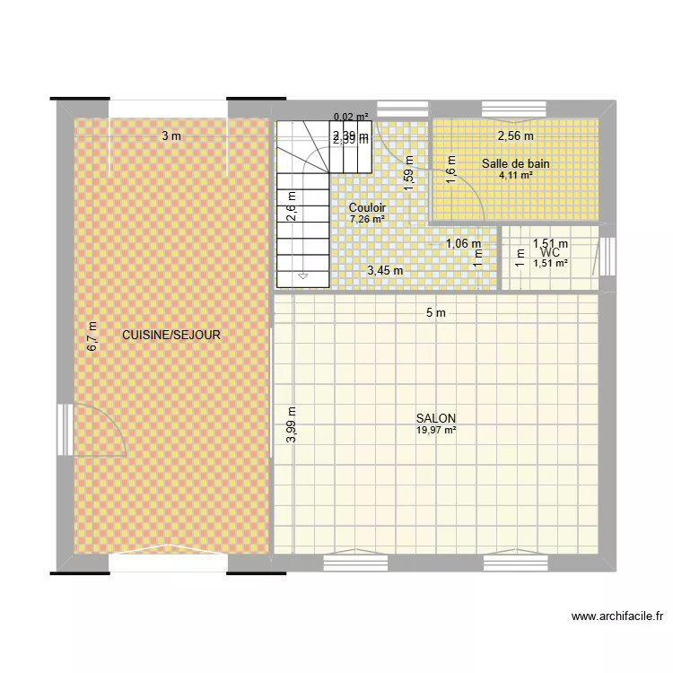 FLAMETS FRETILS. Plan de 6  et 53 m²
