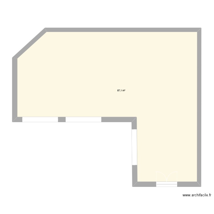maison poussins. Plan de 1 pièce et 87 m2