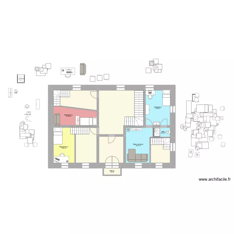 Marc Etage 1 (Sur mezzanine- goeie). Plan de 11 et 112 m² Marc Etage 1 (Sur mezzanine- goeie). Plan de 11 et 112 m²
