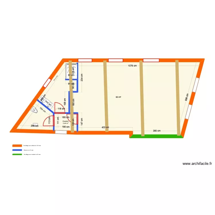 Charlès-Trouslard - Projet définitif RDC. Plan de 2 Pièces et 65 m² Charlès-Trouslard - Projet définitif RDC. Plan de 2 Pièces et 65 m²