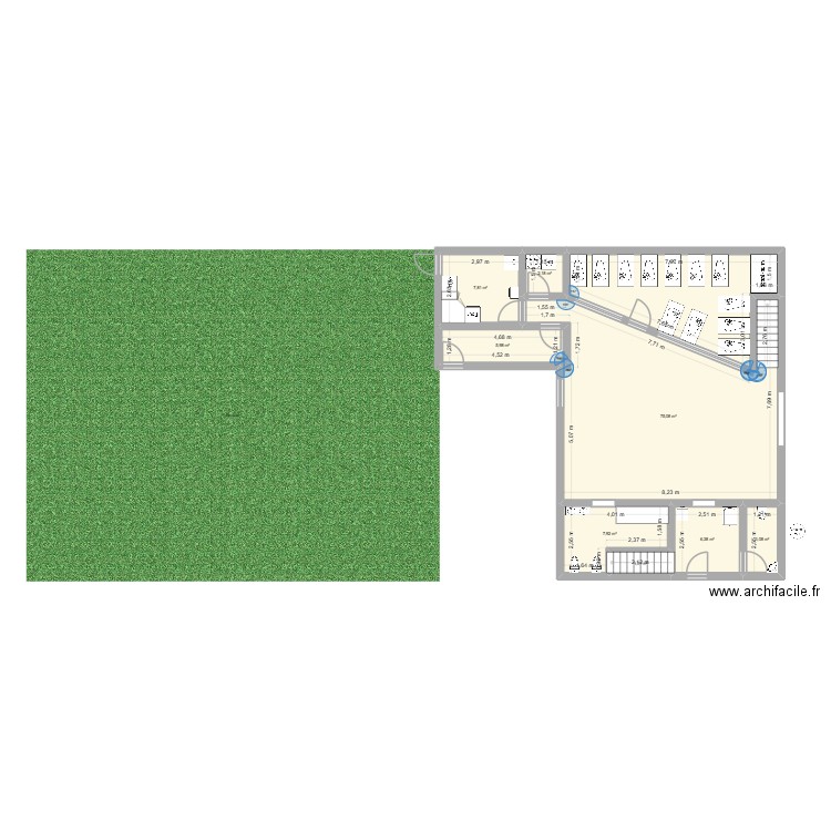 Micro creche accès porche 2. Plan de 8 pièces et 110 m2