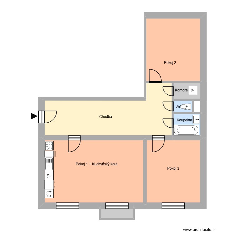 Opavská 821 byt 10. Plan de 0 pièce et 0 m2 Opavská 821 byt 10. Plan de 0 pièce et 0 m2