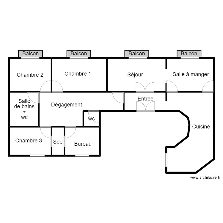 Plan COHEN 05 05. Plan de 14 pièces et 207 m2