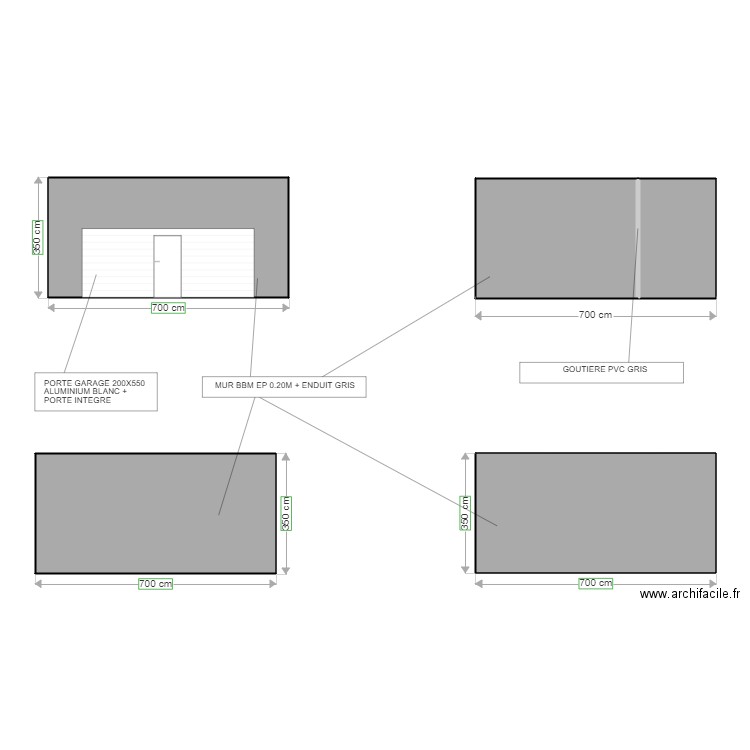 PLAN FACADE AVANT. Plan de 5 pièces et 97 m2