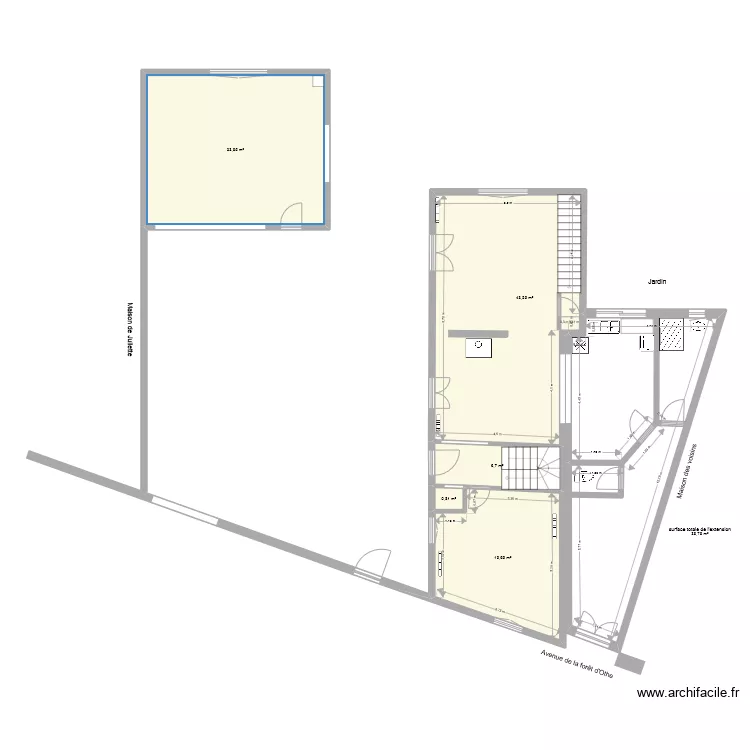 Plan maison avec extension. Plan de 
