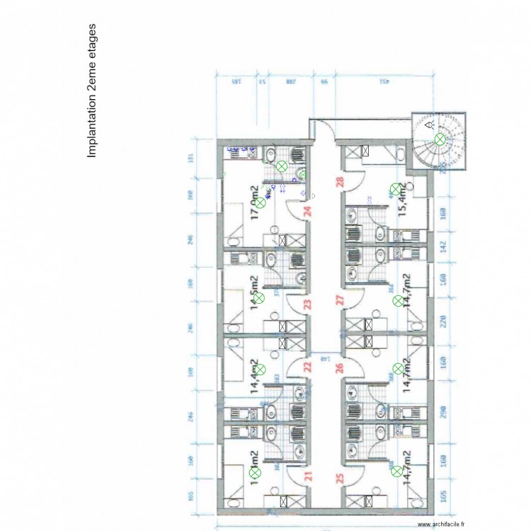 2eme etages residence etudiant2. Plan de 0 pièce et 0 m2