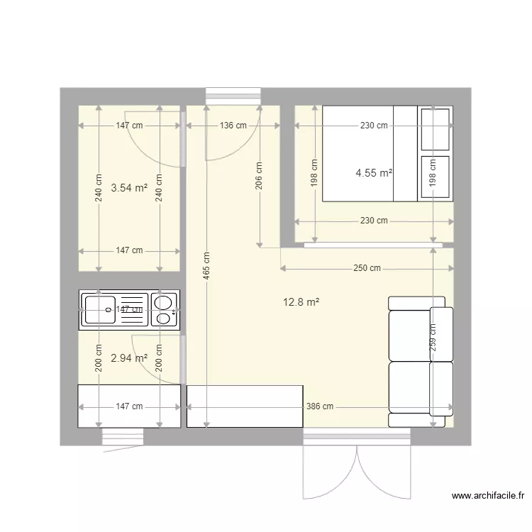 Appartement residence les ch&ecirc;nes gris. Plan de 