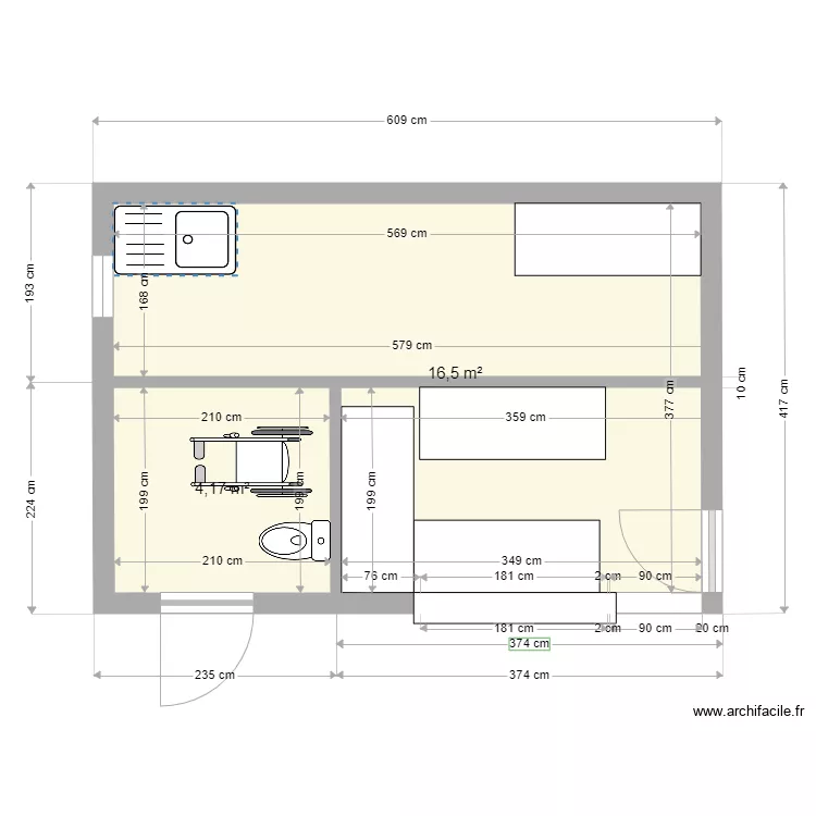 pacifique bar. Plan de 