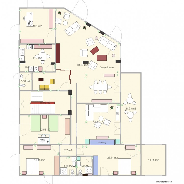 Villa Rez de chaussée. Plan de 0 pièce et 0 m2