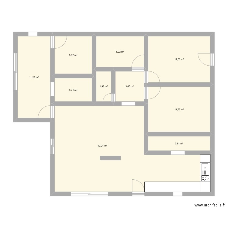 Granettes . Plan de 10 pièces et 102 m2