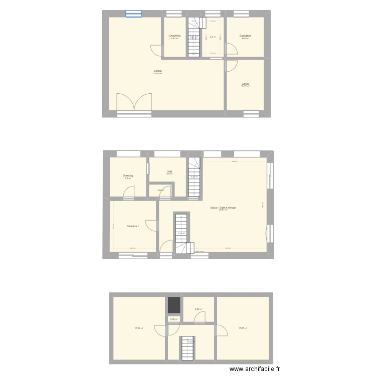 dechy. Plan de 19 pièces et 196 m2