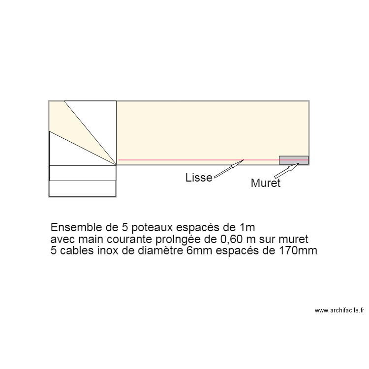 Perron. Plan de 1 pièce et 8 m2