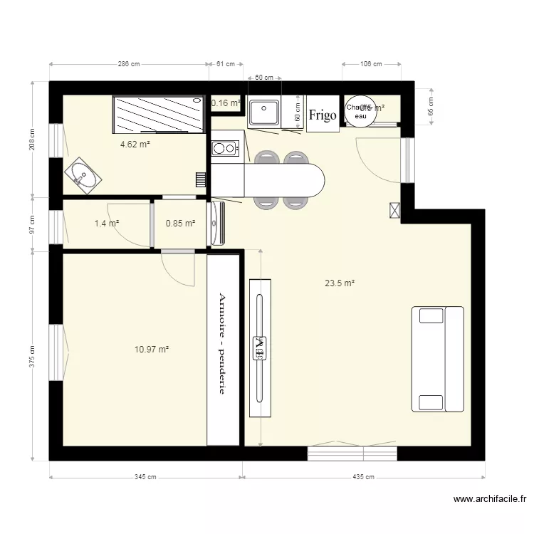 extension maison. Plan de 