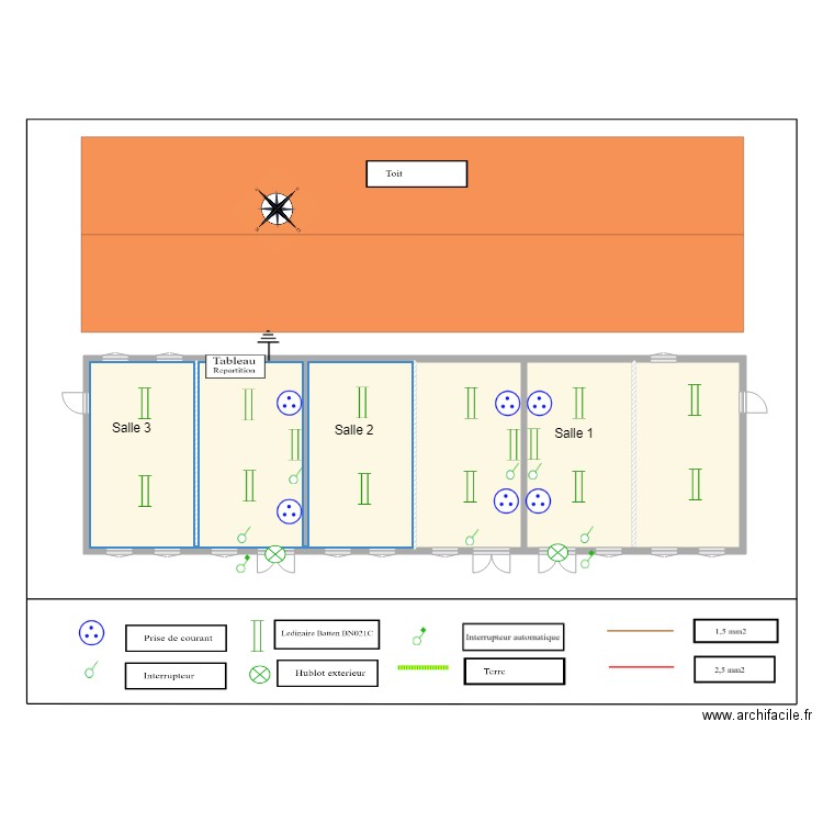 Lycée Anbohimandroso Bt A classes 1-2-3 - 21/04/2023 . Plan de 3 pièces et 165 m2