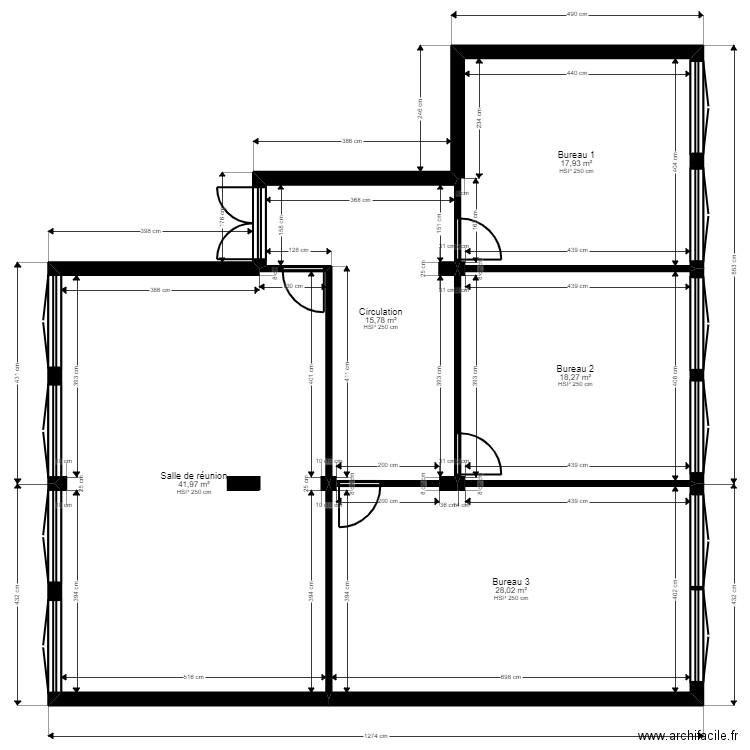 Cachan Existant Jordan. Plan de 5 pièces et 122 m2