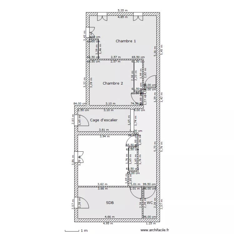 Appart N&deg;2 Etage Dulamon. Plan de 
